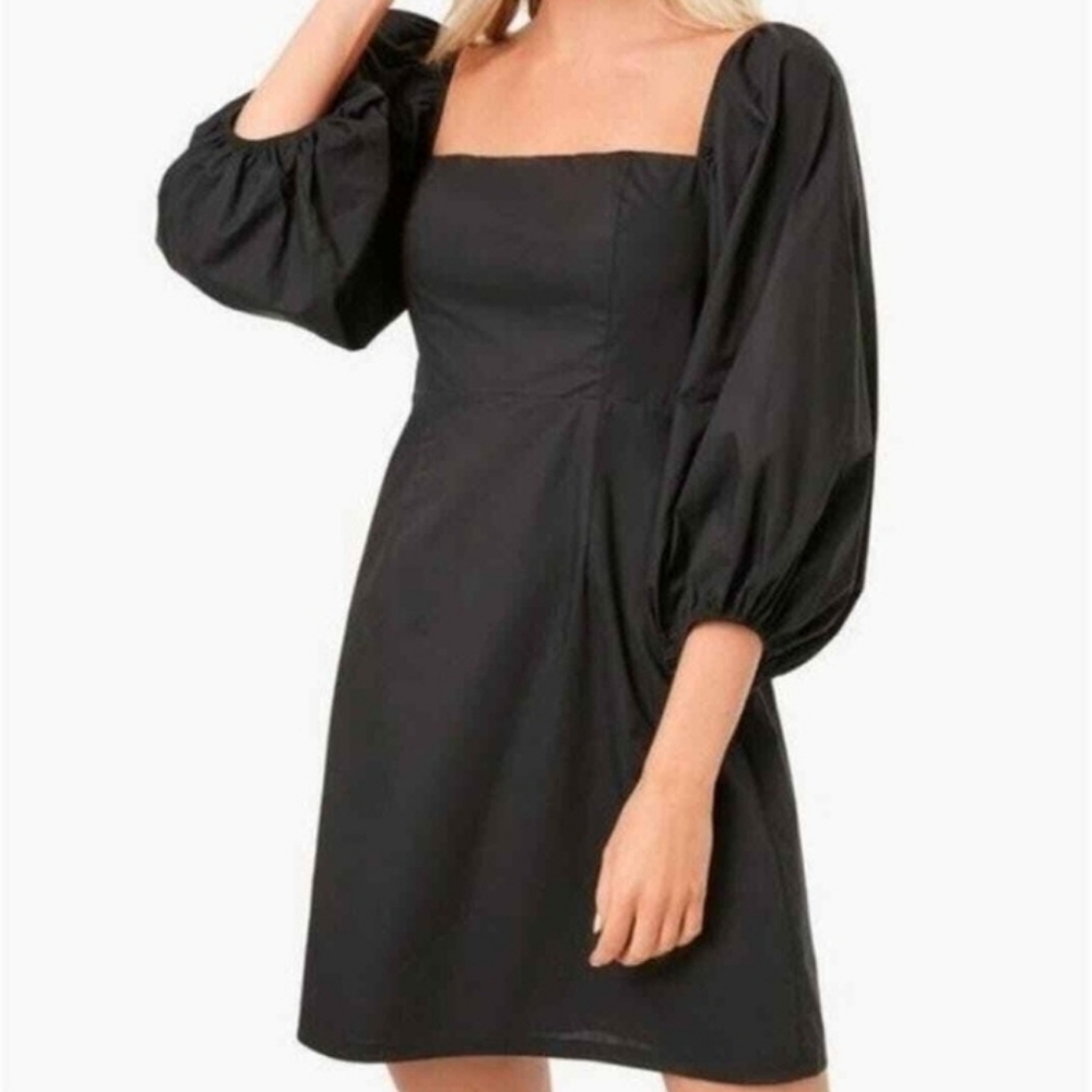 Pomander Place Dress XS Square Neck Poplin Smocked Boho Cottage LBD Tuckernuck